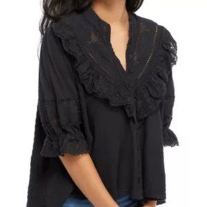 Free People Walk in the Park Swing Top - Black - Small - NWT